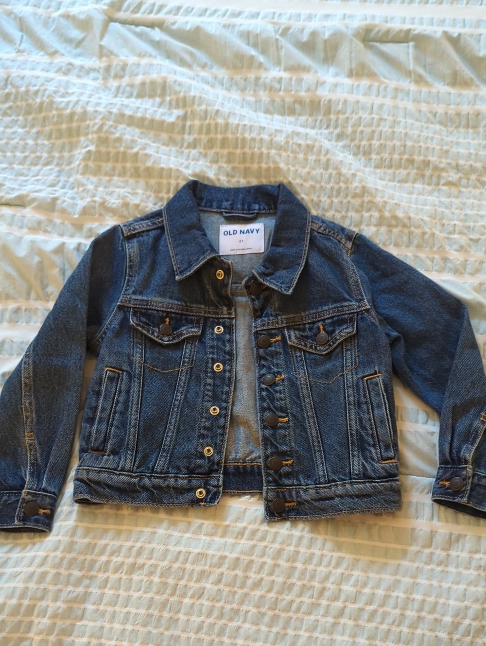 Old Navy Blue Denim Button-Up Jacket, Girls' 5T, NWOT